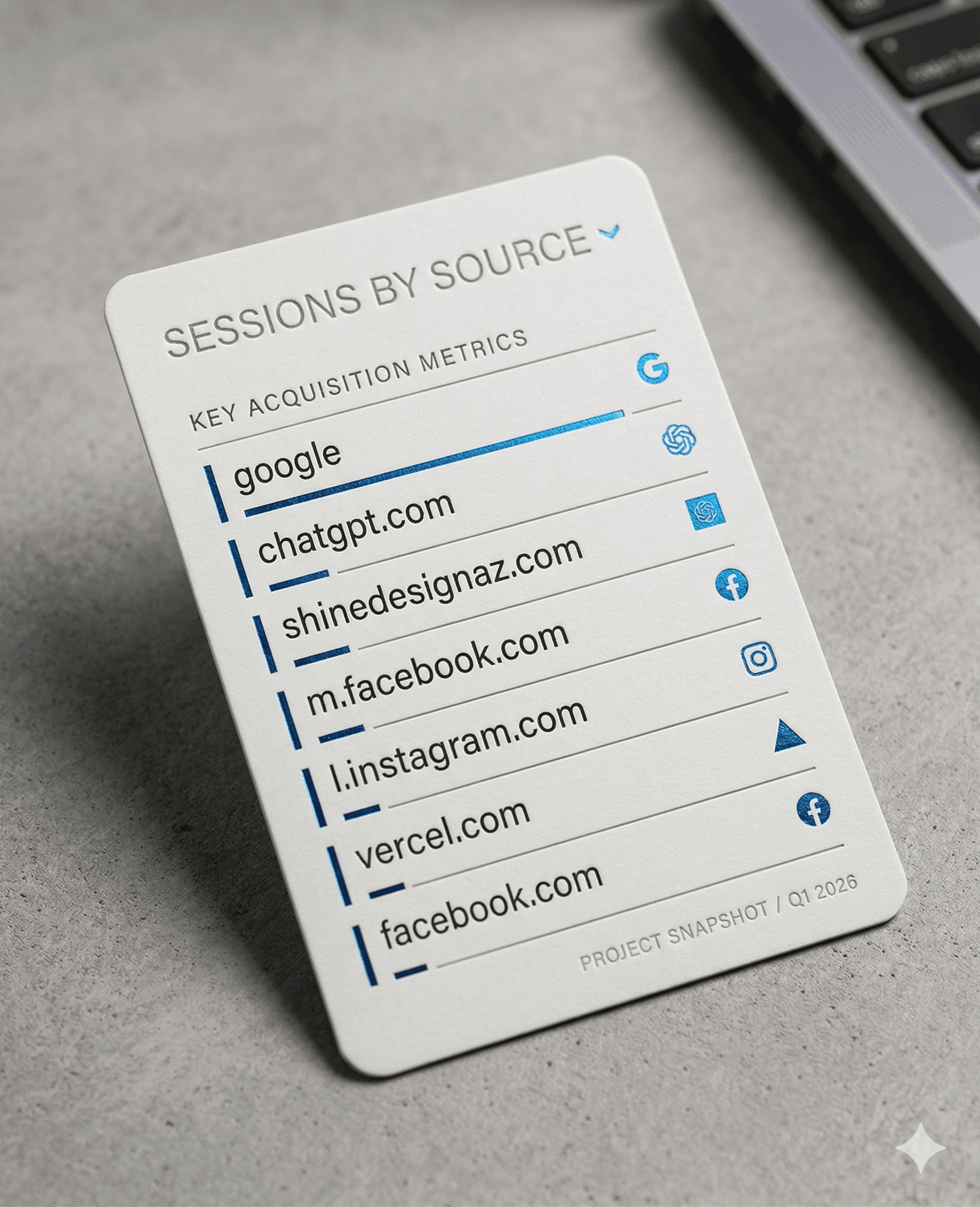 Traffic from Google, ChatGPT, Instagram, Facebook — organic only